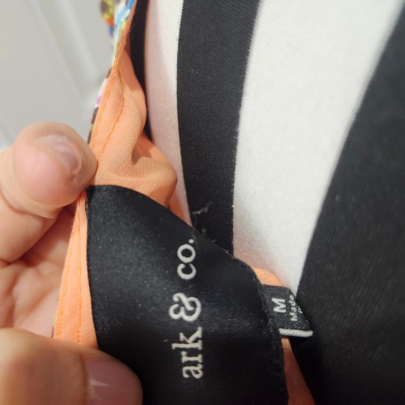 Ark & Co Floral Wrap Dress Size M Multicolor Ruffle Sleeveless Fit & Flare Lined - Picture 8 of 9